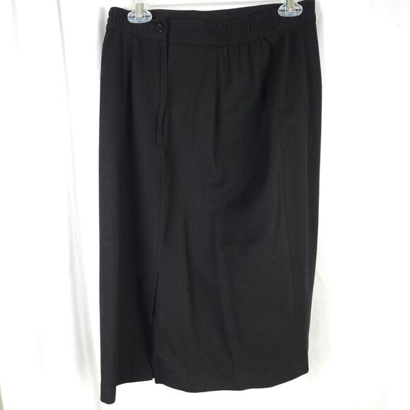 Vintage Sag Harbour Womens Size 12 30x26 Black Wool Pencil Straight Midi Skirt - Picture 1 of 5